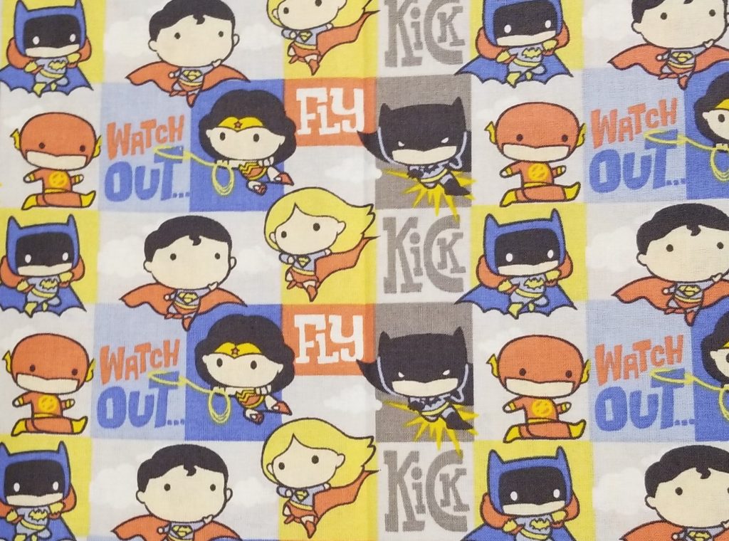 DC Super Heroes in Action Cotton Fabric By The Yard