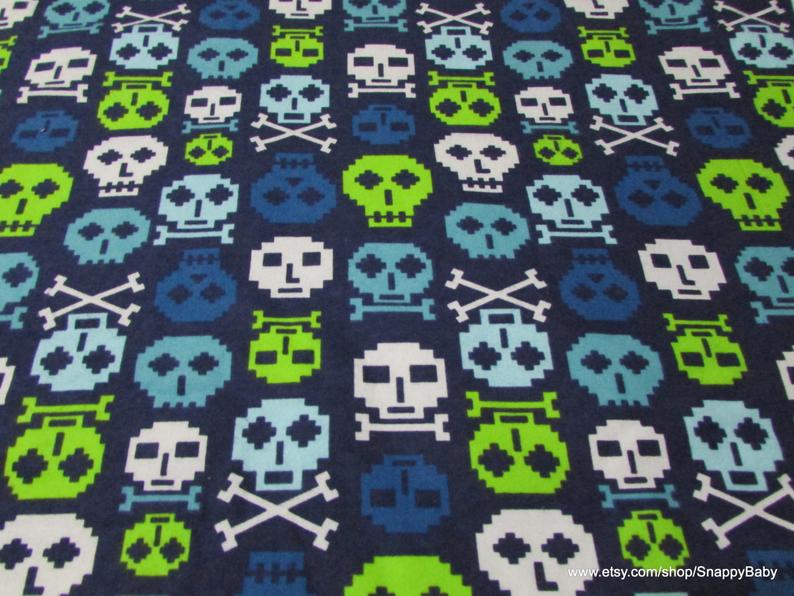 Digi Skulls Flannel Fabric By The Yard