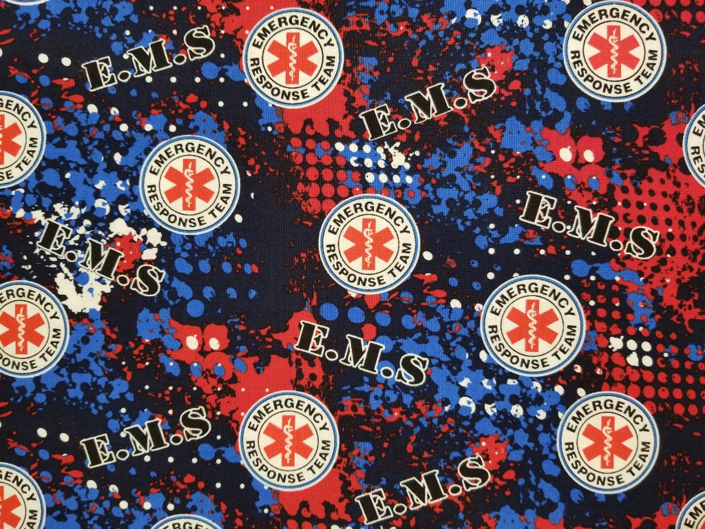 Emergency Response Team EMS Medical Services Cotton Fabric By The Yard