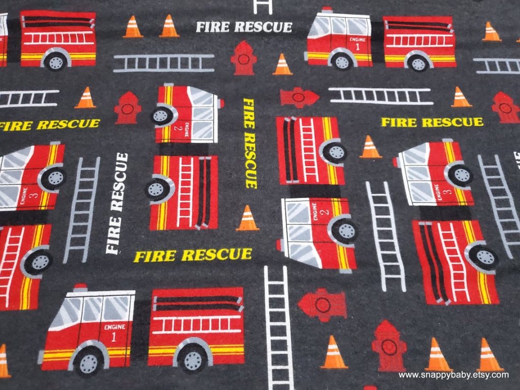 Fire Rescue cotton flannel fabric by the yard