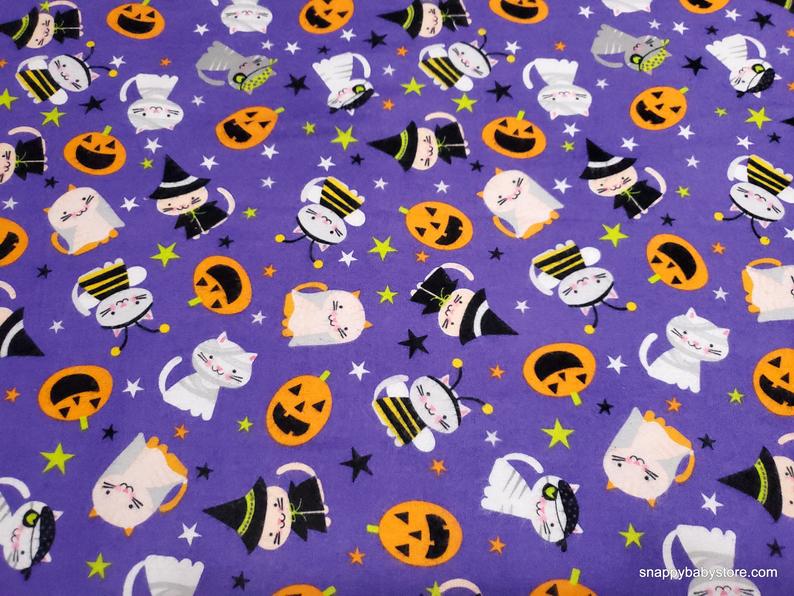 Flannel Fabric Halloween Cats