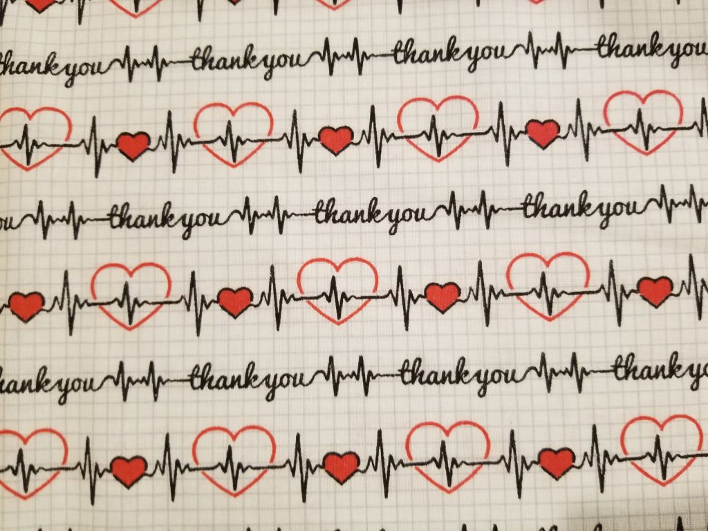 Graph Heartbeat Cotton Fabric By The Yard