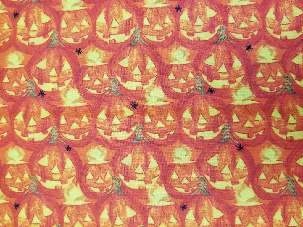 Halloween Jack O'lanterns Ghost Party Cotton Fabric By The Yard
