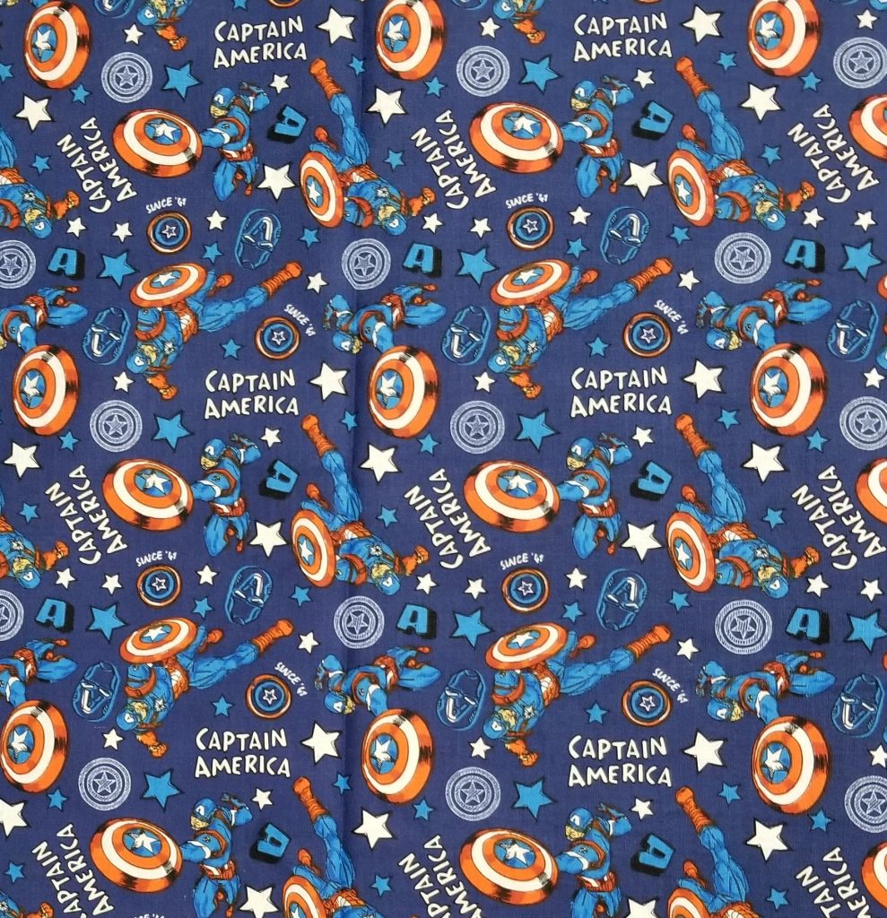 Marvel Captain America Doodle Cotton Fabric By The Yard