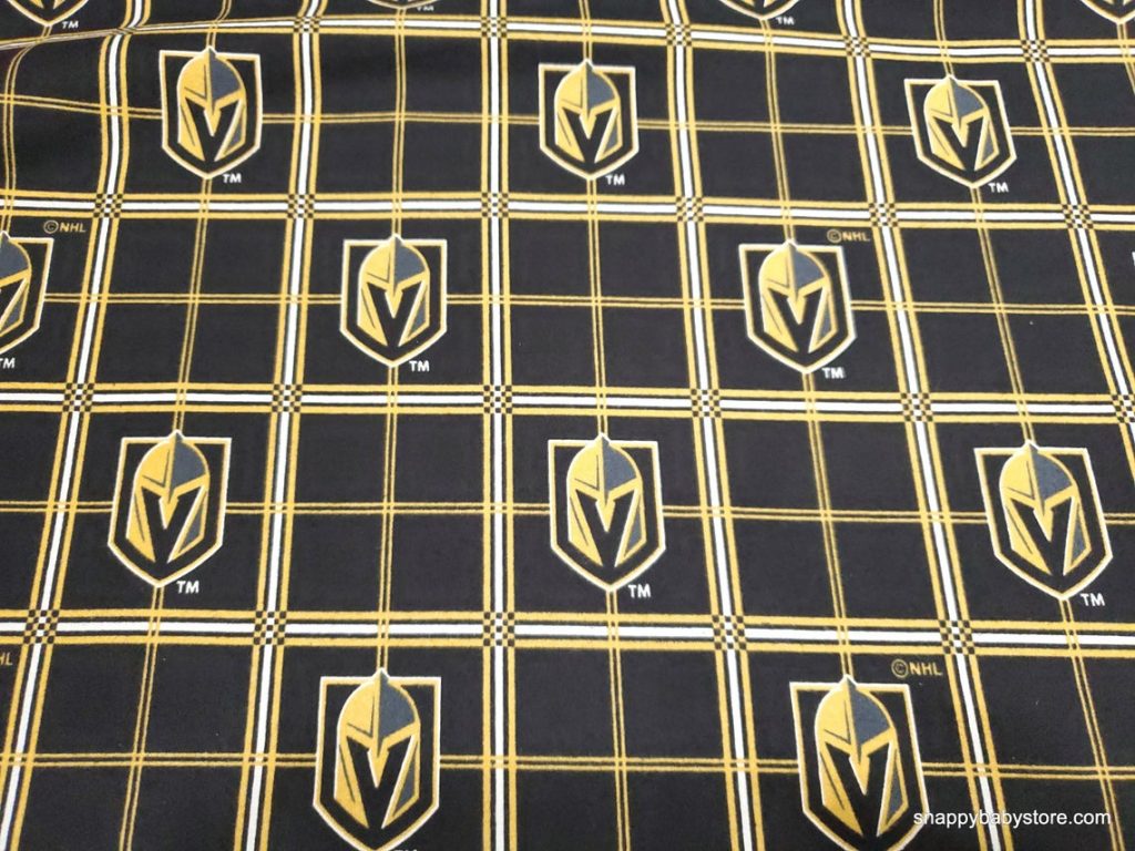 NHL Las Vegas Golden Knights Plaid cotton flannel fabric by the yard