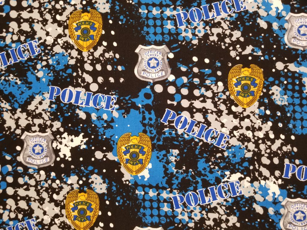 Police Department Badges Abstract Geo Logo Cotton Fabric By The Yard