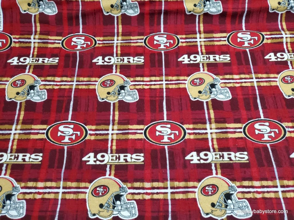San Francisco 49ers Plaid cotton flannel fabric by the yard