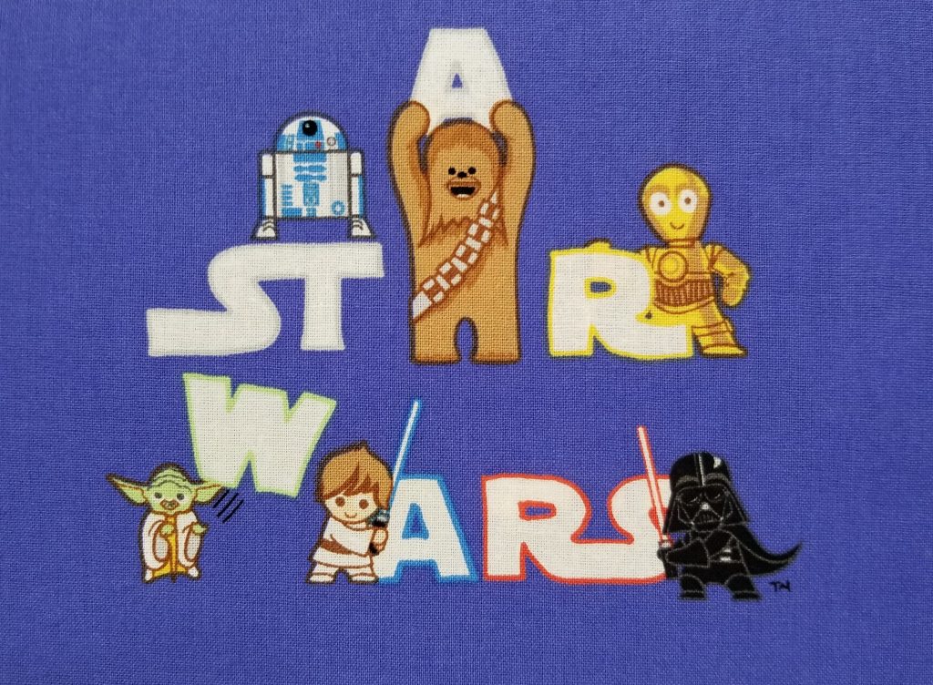 Star Wars Logo Characters r2d2 c3po yoda darth vader luke skywalker chewbacca cotton fabric by the yard