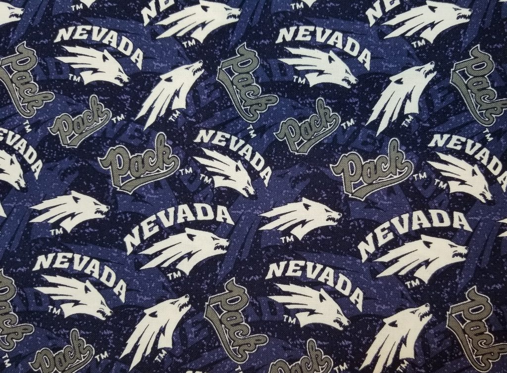 UNR NCAA University Of Nevada Reno Wolf Pack Tone on Tone Cotton Fabric By The Yard